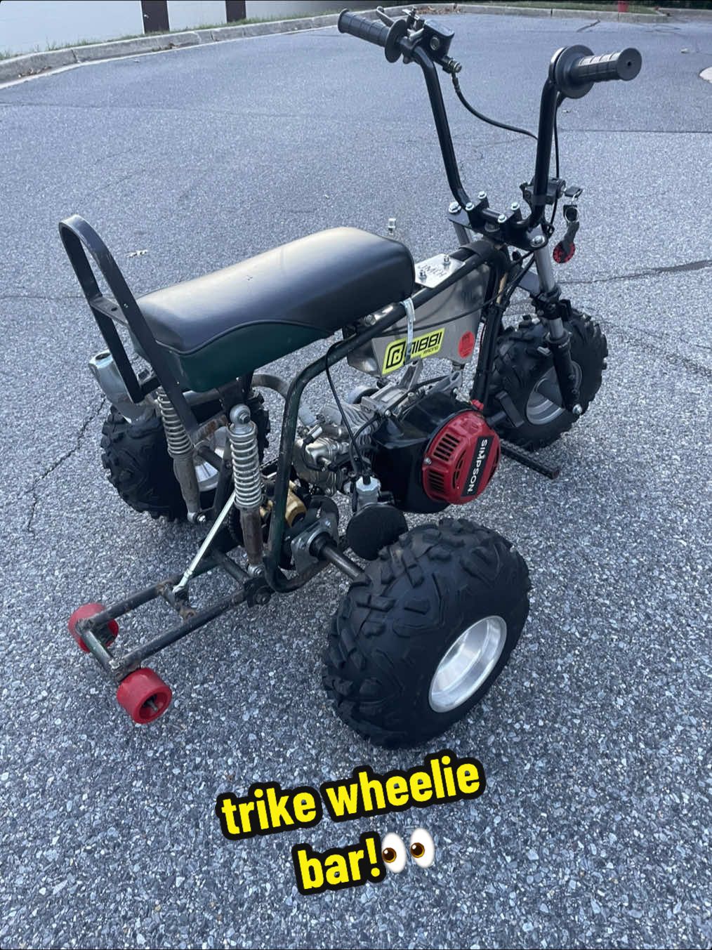 diy wheelie bar for the trike build!🔥 #minitrike #minibike #qmansgarage 