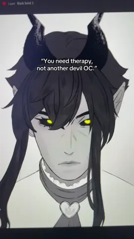 I mean… I mean… Fergius is not that of a trauma, he is rather a few interesting traits and combinations? But I think most OCes like that?  He consists of evil spirit that doesn’t enjoy being evil, but he is evil 💜✨ To the very bones  #oclore #deviloc #originalcharacter #incubus #oc 