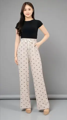 MikoFashion / Celana Panjang Wanita Highwaist Motif Pita #celananyaman  #celanamotifpita  #celanapanjangwanita  #tiktokshop 