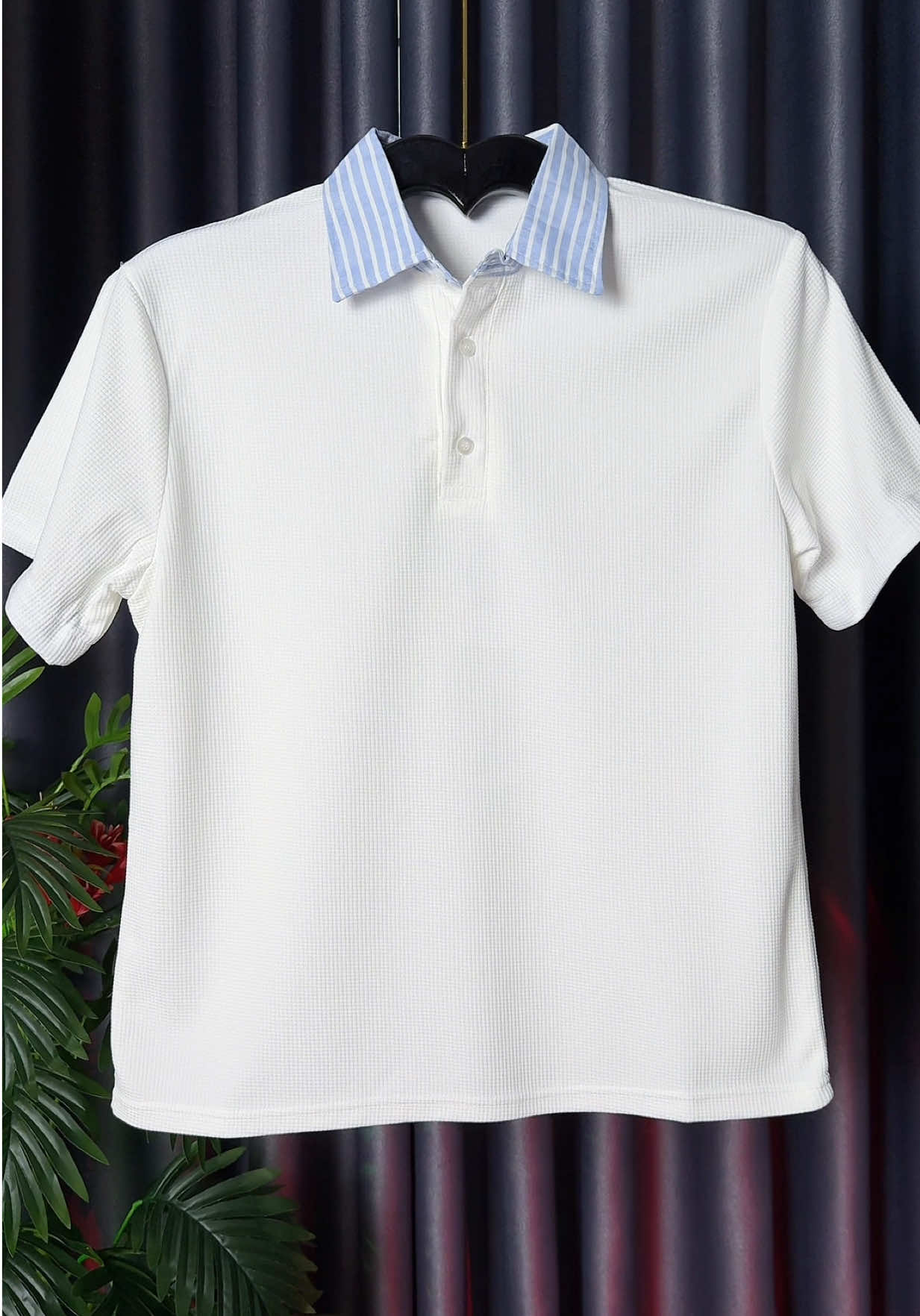 Áo Polo ngắn tay phối sơ mi kẻ sọc xanh by ZONEF #xuhuongtiktok #thoitrangnam #viralvideo 