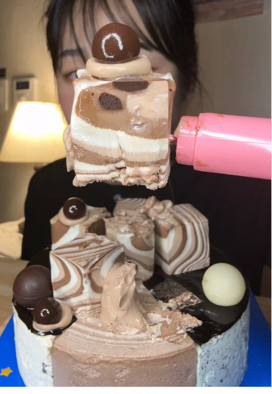 아이스쿠림 케이크!!  #mukbang #asmr #fyp #먹방 #dessert 