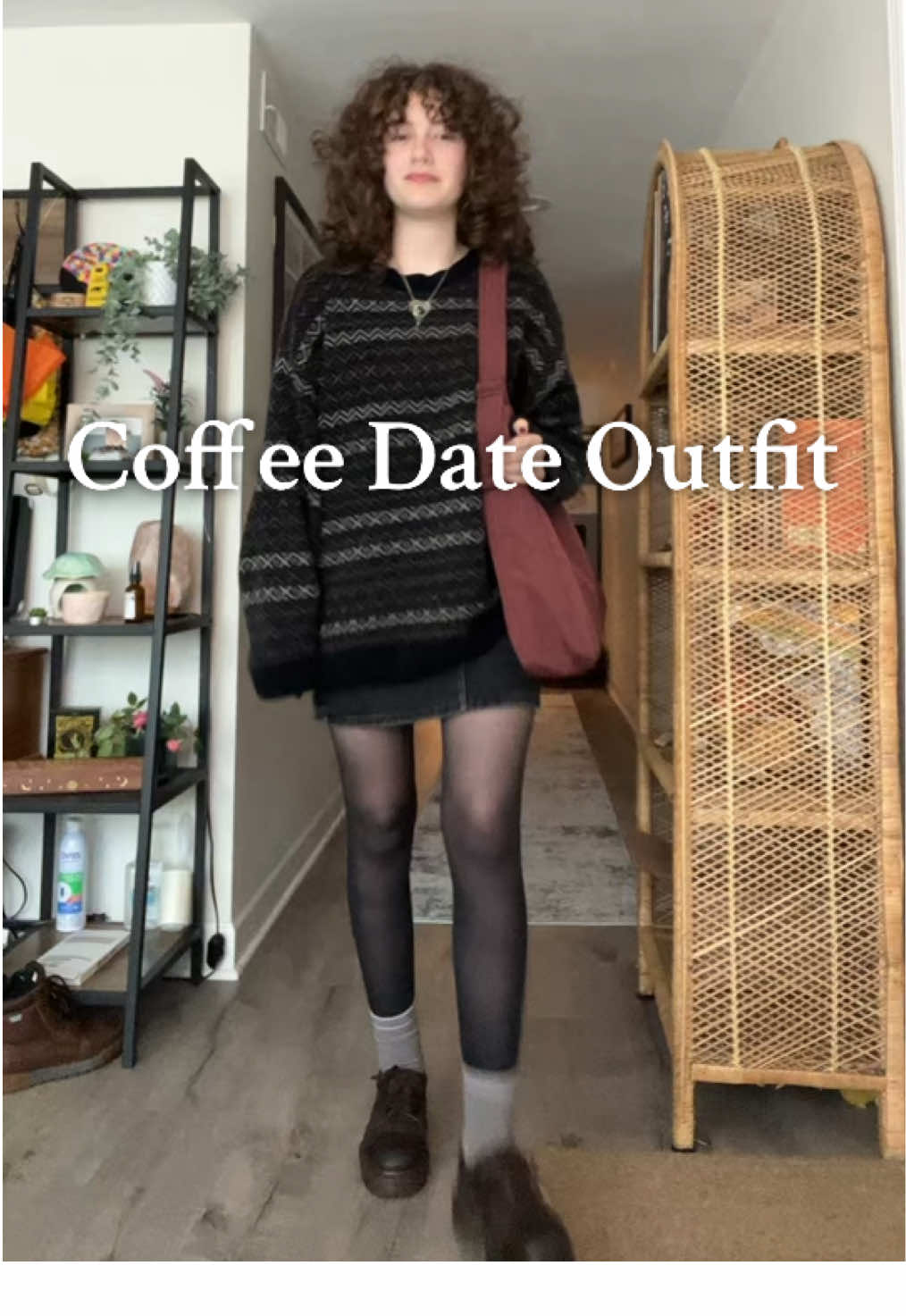 my (almost) fall coffee date OOTD #trend #foryou #fyp #thrift #fashiontiktok 