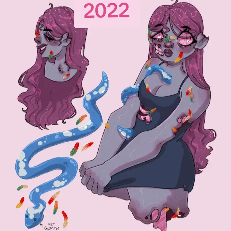 crazy difference that's bizarre. I remember loving my candy zombie character so much when I made her 🙏 . . . #art #artstyle #fyp #thenvsnow #artevolution 