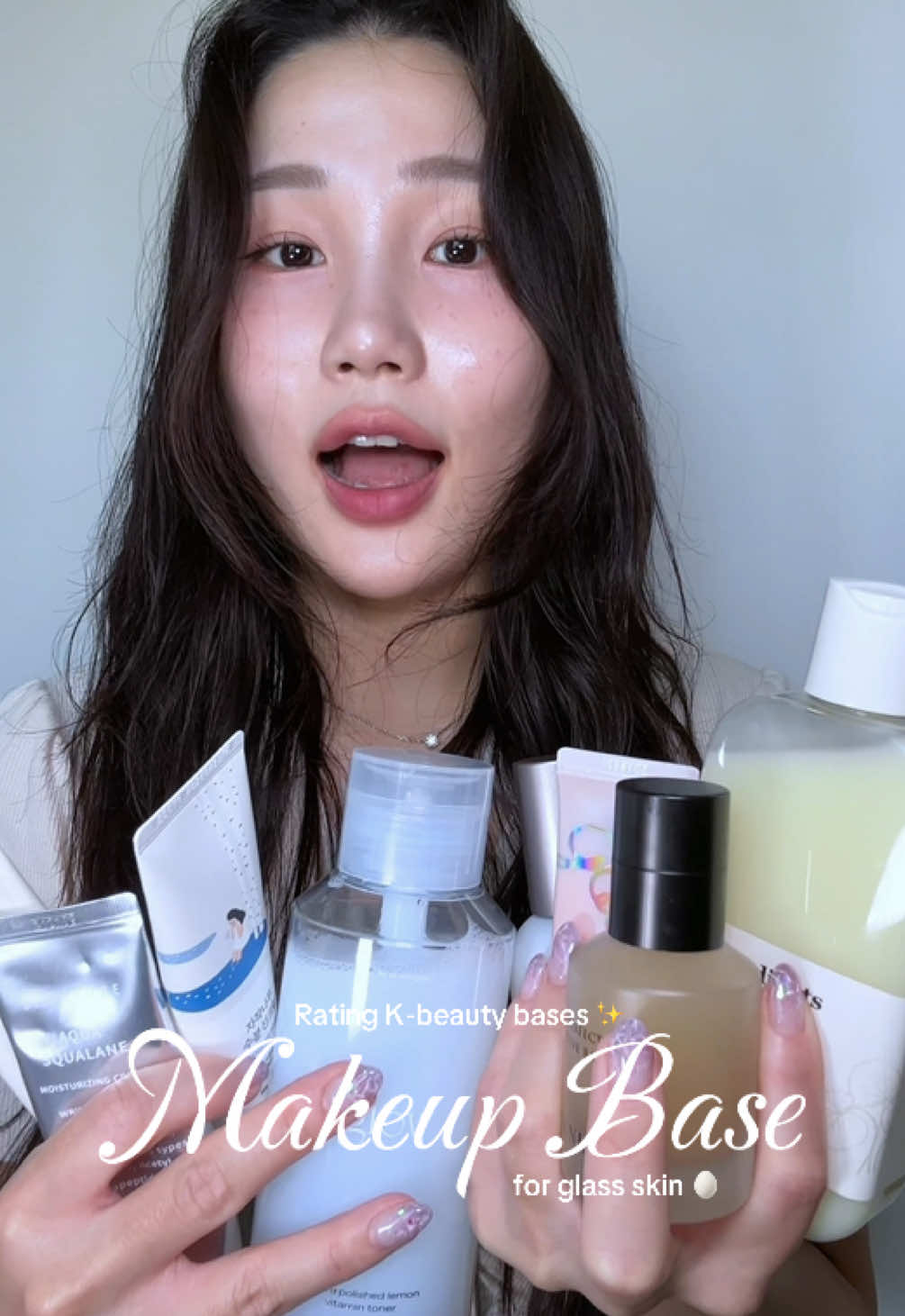 makeup prep’s like 80% of the result for dry skin girlies 🤫 rating my k-beauty bases bc glass skin > everything 🥚🤍 products: @ongredients_global lotion @Yunjac makeup base @missha.official glow balm @JUNGSAEMMOOL cream @glow toner @S.NATURE cream @ROUND LAB sunscreen  @Beauty of Joseon sunscreen  #kbeauty #makeupbase #glasskin #makeupprep #dryskinmakeup 