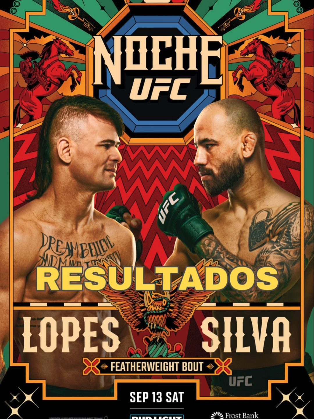 Resultados Noche UFC: 🔥 Lopes vs. Silva 🔥 📅 13 de Septiembre, 2025 📍 Frost Bank Center, San Antonio, Texas. EEUU #ufc #UFCFightNight #UFCEspañol #LopesvsSilva #mma #ufcchile #ufcbrasil #Nocheufc #FightingNerds