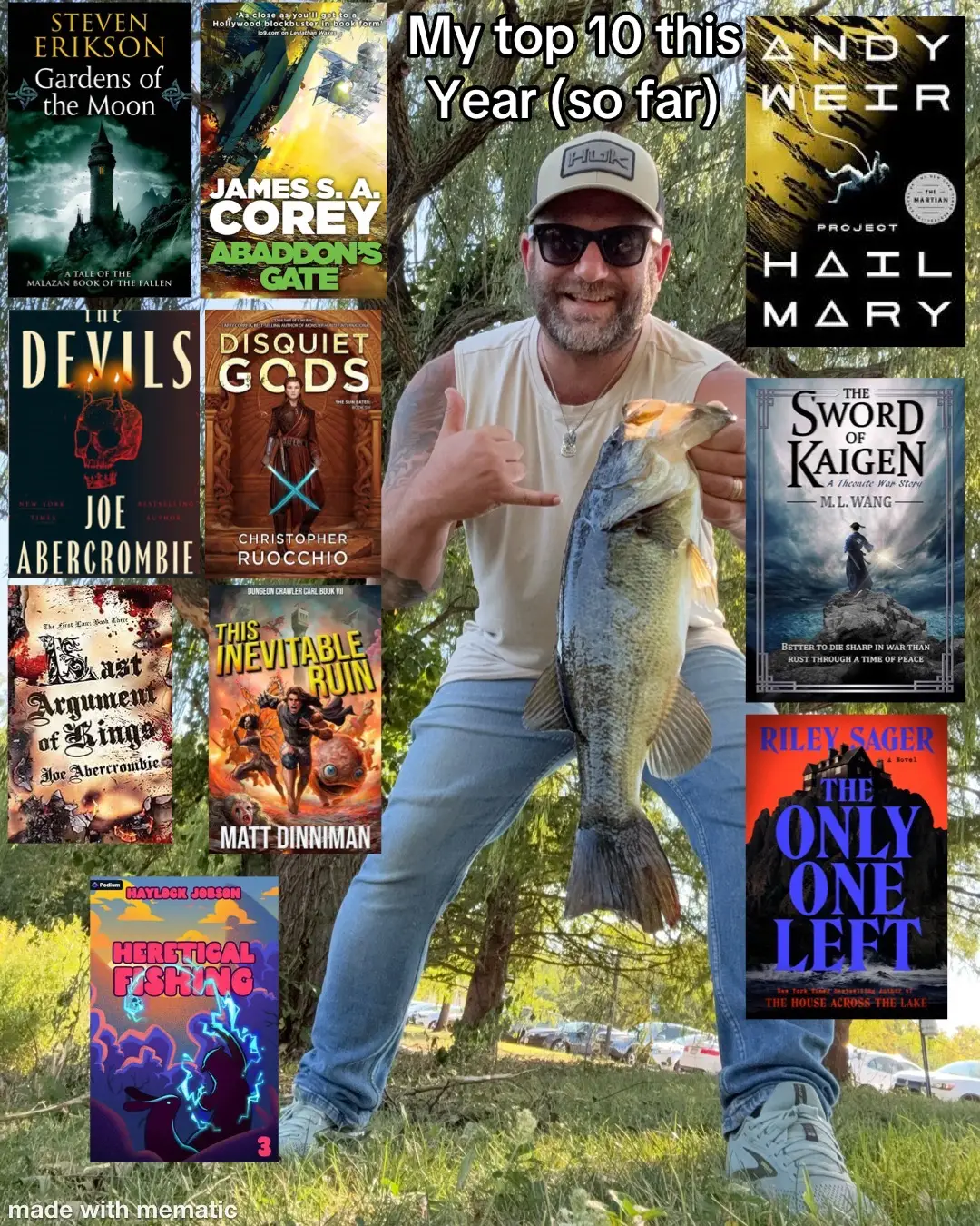 Caveat: Only one per series.  Sun eater, first law and expanse are some of the best recs I’ve got from booktok. GotM was a 4x re read, best series out there. Heretical Fishing is SLEPT on for litRPG.  Every one on this list had me mesmerized. It’s been a great year of reading with my ears 🎧 thanks @B-Mo Reads 📚 for the tag 😎 Tagging @thebookbaba 📚 @Jeff’s bookshelf @TR1G 📚 @🇺🇲Nick Can Read 📚 @bookishben 📚 @Tomi | Aspiring Author📚📖🩺🥼 to give this a shot if you haven’t yet dudes!