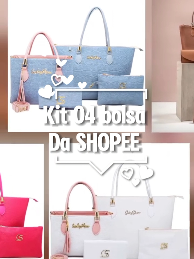 Dê uma olhada em KIT 4 Média + Sacola + Carteira + Necessaire Anjik Gaby Show por R$59,90 - R$69,90. Compre na Shopee agora!  ➡️ Copie e cole o link dos comentários no app da shoppe e boas compras ou o id  🆔️ ADZ-VHG-LAE #bolsa #femenina 