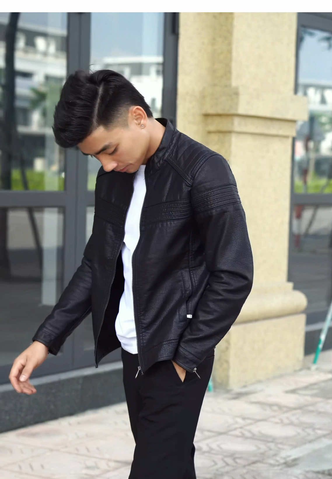 Áo khoác Da cổ tàu gọn gàng cho ae#longnhac2001 #thoitrangnam #aokhoacnam #aodanam 