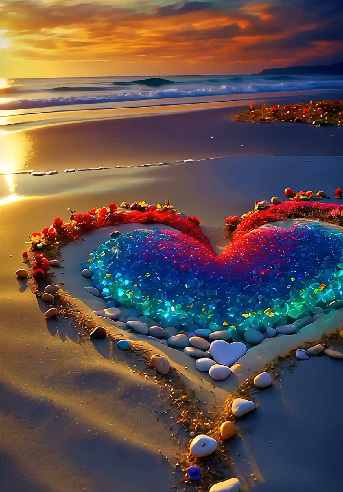 Live 4K Wallpaper HD 2025 The Ocean Heart 🌊💙💜 Have you seen the heart of the Ocean? 💕 #4kwallpaper #livewallpaper #2025trends #oceanlife #sunsetvibes 