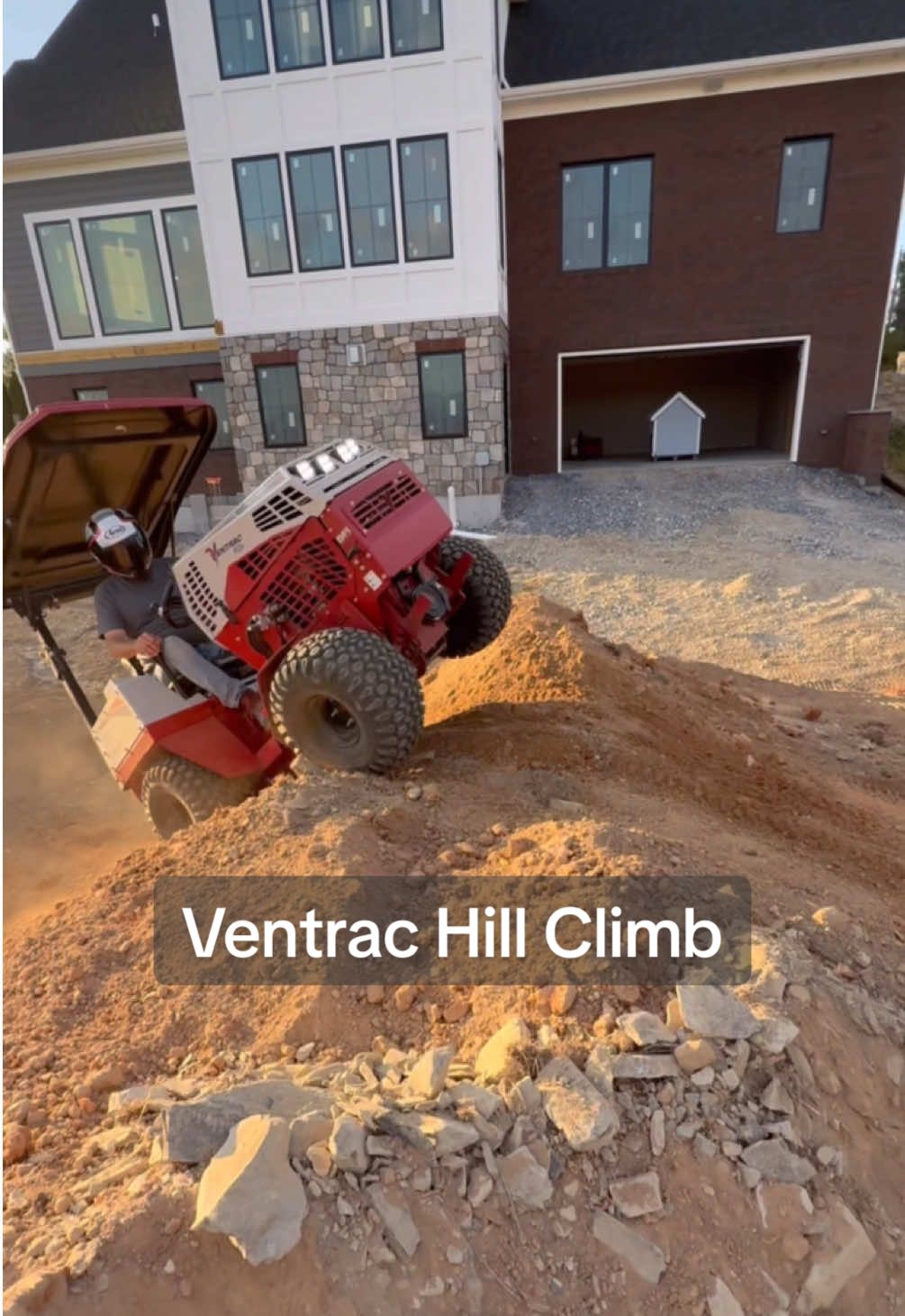 I wanted to see if I could climb this steep pile of dirt with my Ventrac 4520 #tractor #howto #construction #heavyequipment #contractor