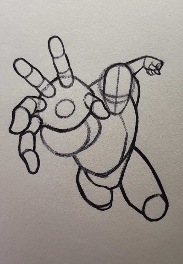 How to draw Iron Man Pose #tutorial #howtodraw #ironman #draw #sketch 