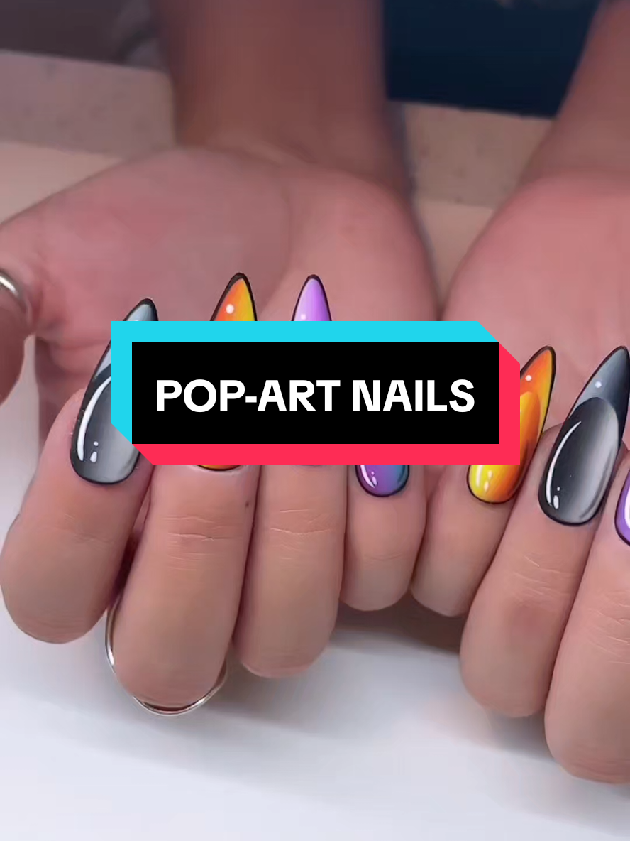 🎨💅 Pop, wow, pow! Nails straight out of a comic strip. Comic book glam in every detail 🖤💥 #NailInspo When your nails say BAM! before you do 🔥  Bold lines, bright vibes ✨ Which panel are you?  #nailart #nails #nailtutorial #fyp 