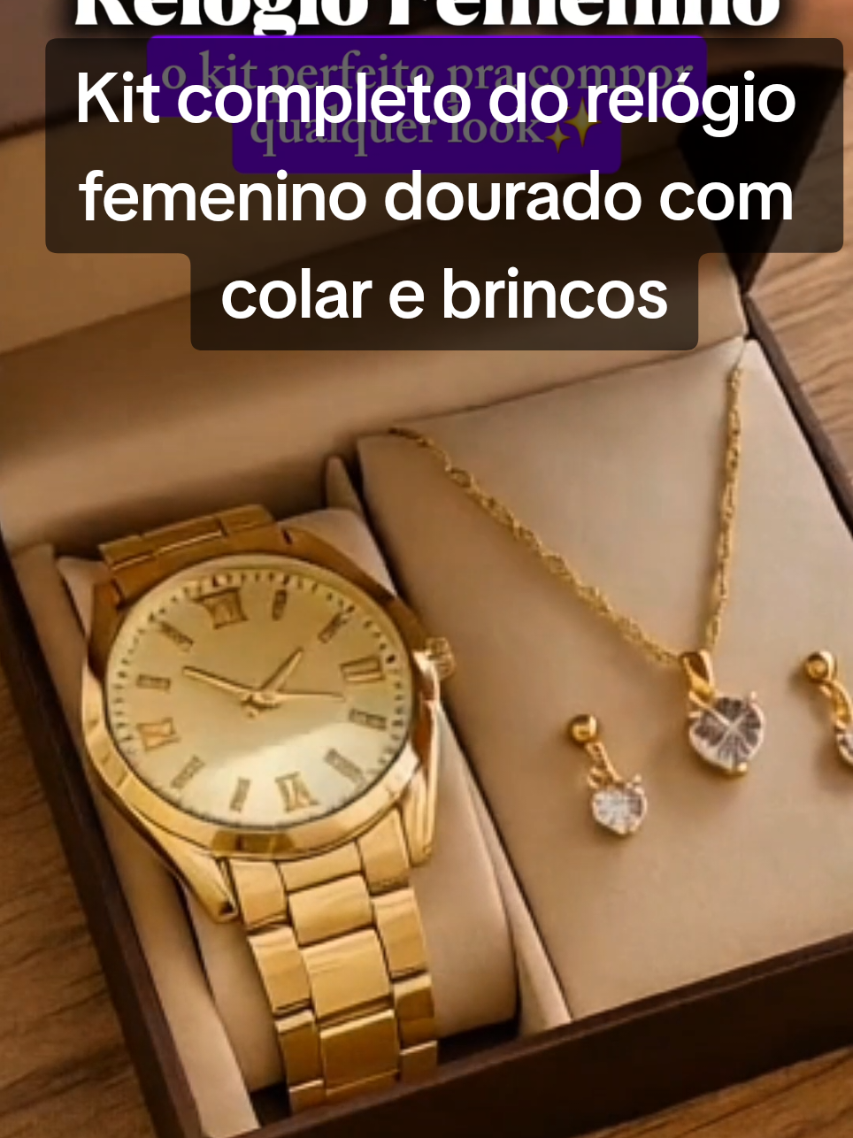 Me apaixonei na qualidade desse kit, simplesmente perfeito. Corre pra comprar o seu relógio com colar e brincos amiga, kit top demais.❤️🥰#relogio #acessoriosfemininos #tiktokshop 