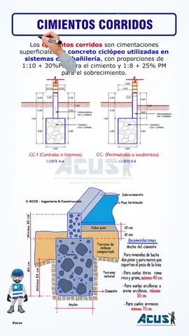 Cimientos corridos #acus  #ingenieria #ingenieria @Edwin Aquino 