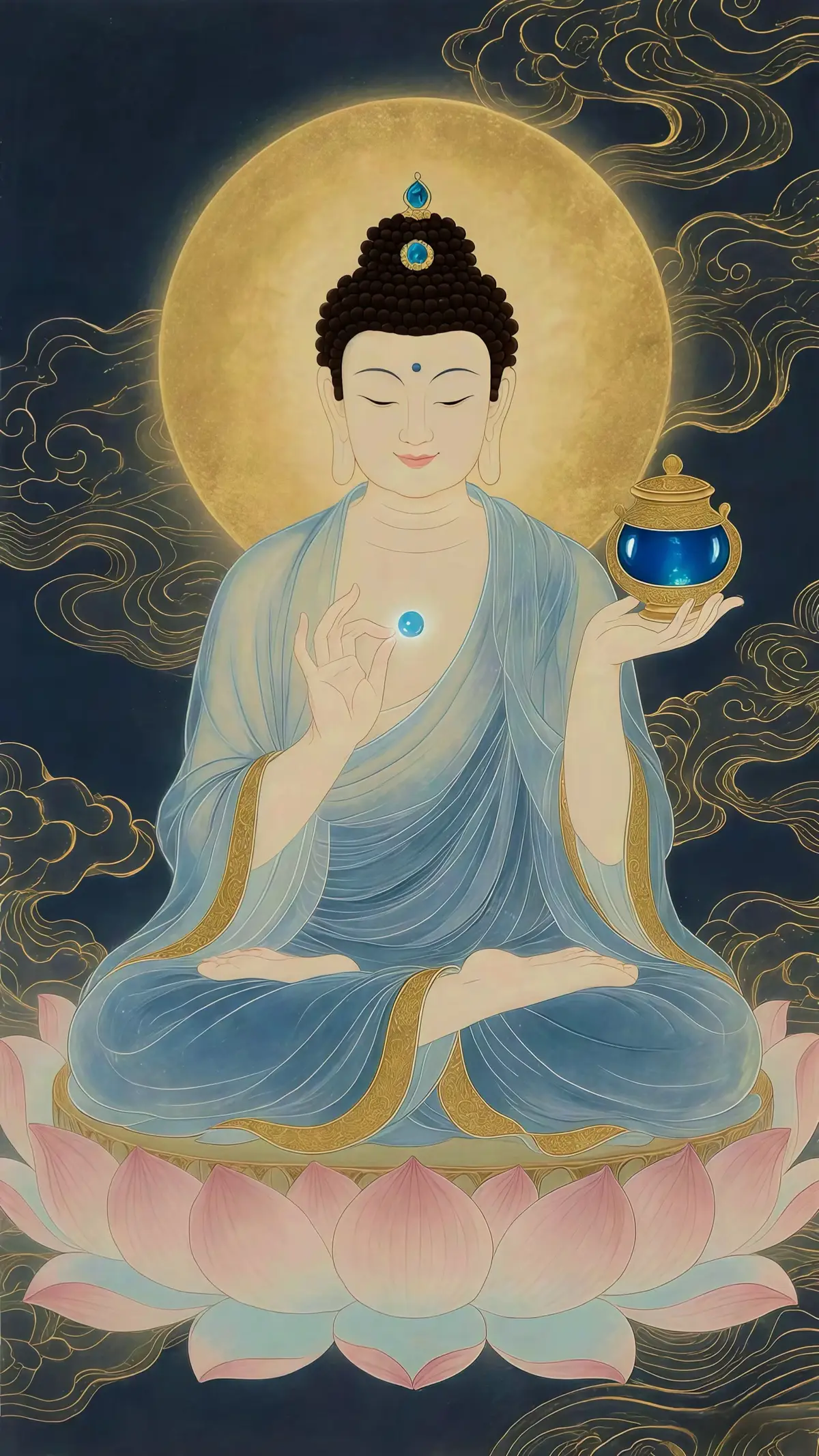 Lành thay cho những ai tỉnh dậy thấy bài chú này mà phát tâm tụng đọc, dù chỉ một lần nhất tâm cung kính trì tụng cũng sẽ có vô lượng phước lành... 🌸 Thần Chú Dược Sư: Nam mô Bạc già phạt đế, bệ sát xã, lũ lô thích lưu ly, bác lặc bà, hắc ra xà dã. Đát tha yết đa tha, a ra hắc đế. Tam miệu tam bột đà da, đát điệt tha. Án bệ sát thệ, bệ sát thệ, bệ sát xã, tam một yết đế toá ha. Nam Mô Dược Sư Lưu Ly Quang Vương Phật (3 lần) Tháo mở hận thù, buông oan trái. Nghiệp chướng bao đời đều rụng hết. Rửa sạch lòng trần, phát tâm thành kính. Quỳ trước Phật đài, xin giải oan nghiệt. Dược Sư Phật, Dược Sư Phật. Tiêu Tai Tăng Thọ Dược Sư Phật. Tuỳ tâm mãn nguyện Dược Sư Phật. Nam Mô Dược Sư Lưu Ly Quang Vương Phật #daophat 