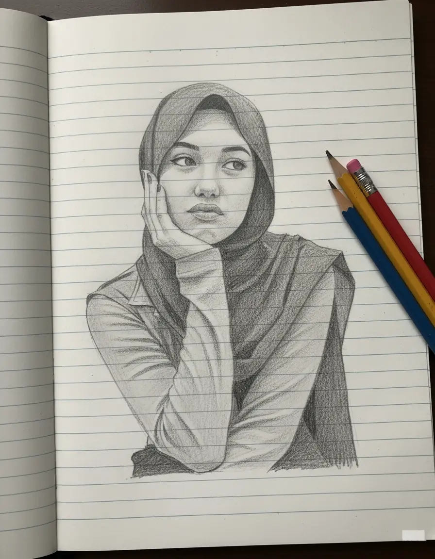 art work  #sketsa #promoseruweekend #hijabstyle #Love 