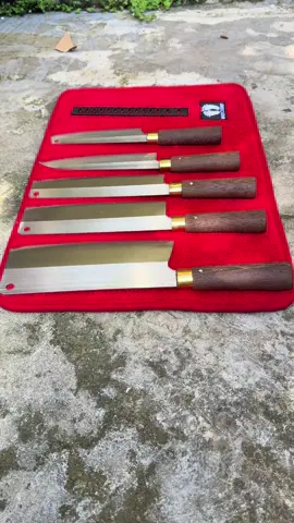 Sét 5 Dao Chặt Thái Thép Trắng Nhật Không Rỉ Cán Gỗ Mun Khú Đồng#xuhuong #thinhhanh #giadungtienich 