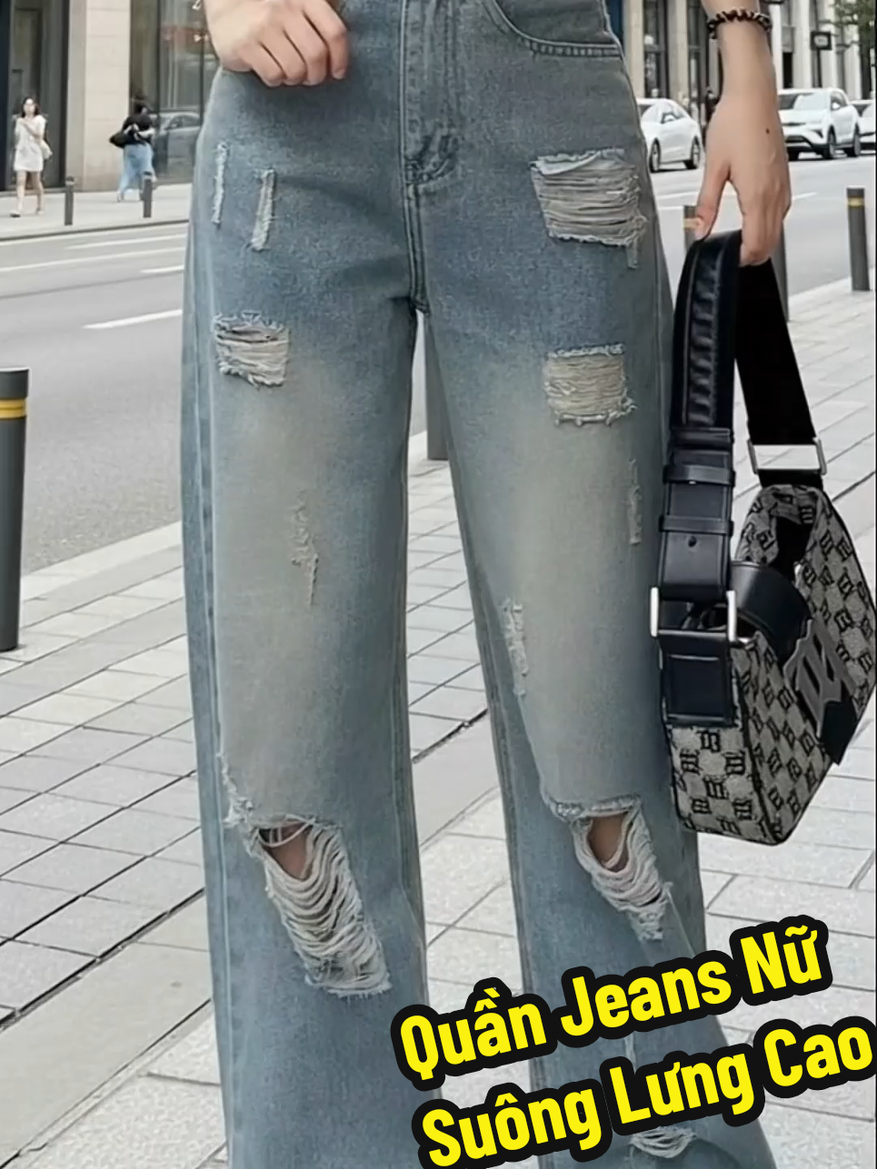 Quần Jeans Suông Lưng Cao #quanjeannu #quansuong #quanjeanrach #xuhuong #shopdoxinhnu 