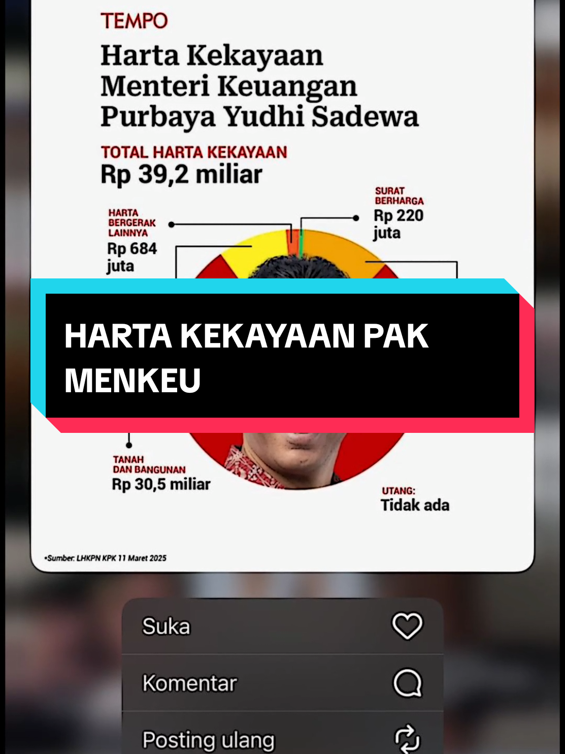 Harta Kekayaan Pak Menteri Keuangan Purbaya Tanpa Hutang, Manage Uang pribadi aja bisa Apalagi Manage Ekonomi Negara 😎🤠 Sumber : @tempo.co  #ekonomi #menkeu #investasi #berita #viral 