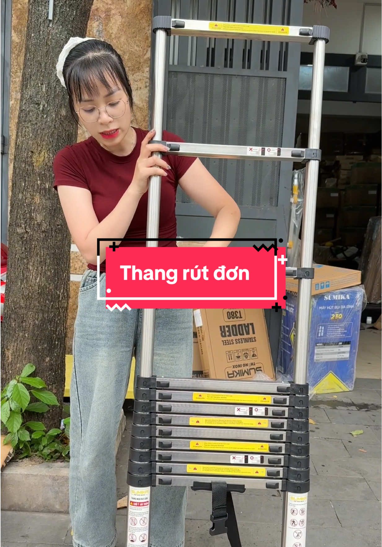 Thang inox 3m8. Tải trọng 300kg #thang #nhacuadoisong #giadungtienich #thanginox #nhungluala 