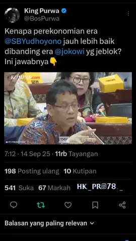 Zaman SBY, target pajak tercapai dan kita bisa bayar hutang dengan PPN 10%. pertanyaannya apa yang terjadi di zaman Jokowi? perlu diaudit semua proyek infrastruktur era Jokowi dimana bocornya dan banyak sekali kontraktor swasta yang tutup karena BUMN. Zaman SBY APBN tidak dibebani pembayaran utang dan bunga, sekarang 40 persen alokasi APBN utk utang dan bunganya. Pernyataan menkeu yang sekarang itu berdasar kan pakta, di erak pak SBY utang negara pada IMF di lunsi, dan di era jokowi utang bertambah 4 kali Ganda,dan uang hasil utang juga lenyap di korup @hk_pro78._  #indonesiagelap #sby #jokowi  #ekonomi #ekonomiindonesia