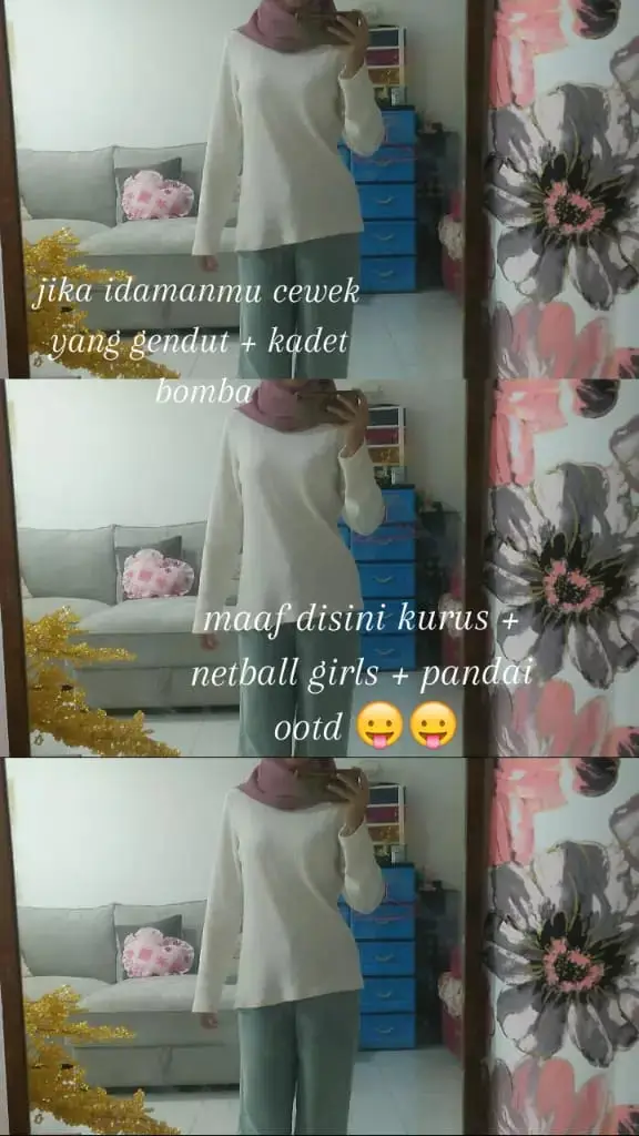 klah saing kli gf nya 😛 #fyp #netballers #ootdgirl #freehijab 