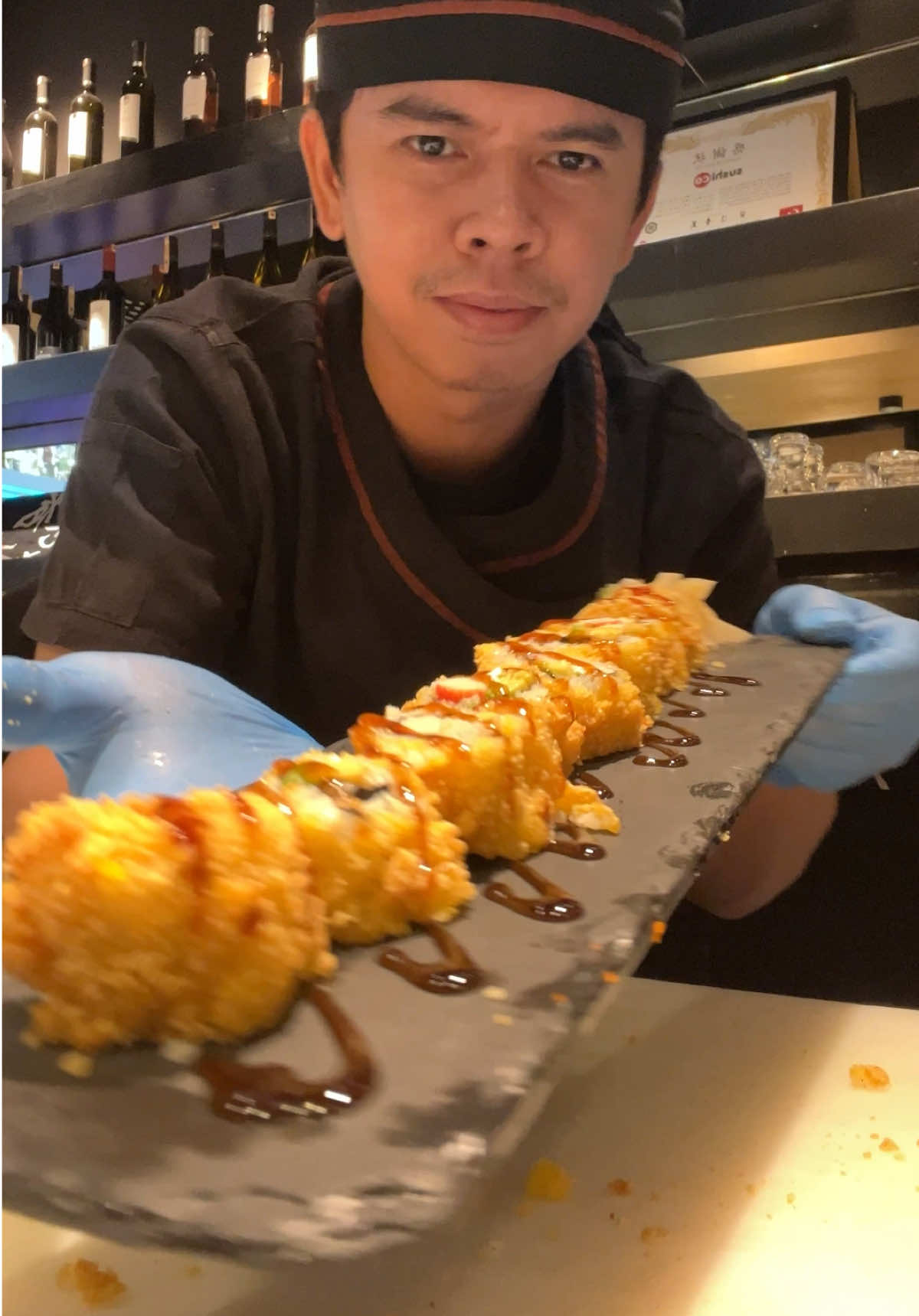 Sushi rolls with fried cornflakes🌽#sushi 