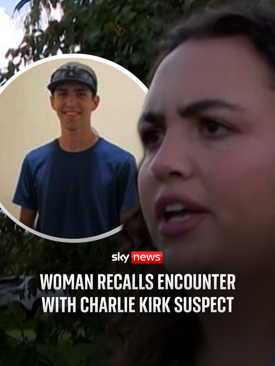 Olivia Bishop has described coming face-to-face with 22-year-old Tyler Robinson, the alleged killer of the right-wing influencer Charlie Kirk   She says Robinson was limping and stood out because he was wearing a long, black shirt despite the hot weather  #SkyNews #CharlieKirk #USNews #Utah