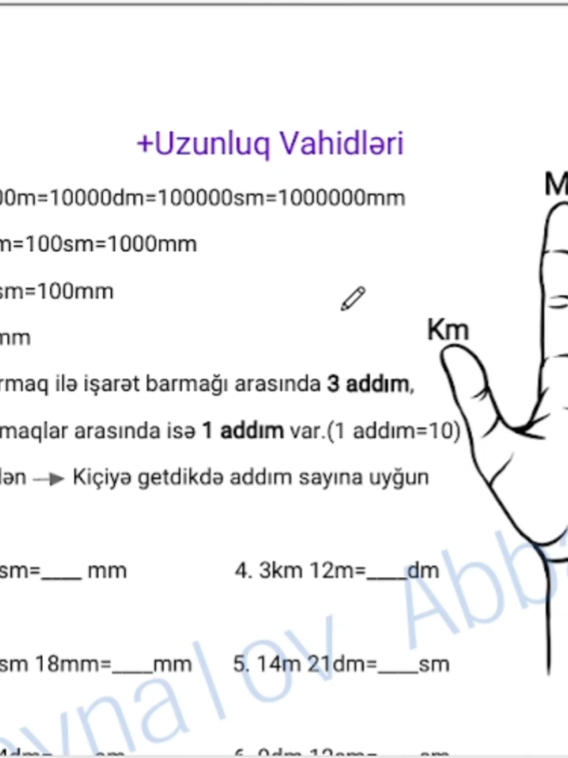 Uzunluq vahidləri və çevrilmələr#riyaziyyat #miq #sertifikasiya #kesfet #keşfetedüş #fypage