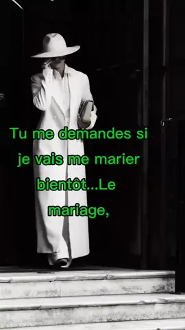 #Tu me demandes si je vais me marier bientôt...Le mariage,,ce n’est pas une urgence....,Oui, j’ai déjà atteint l’âge pour me marier.,Mais se marier, ce n’est pas une question d’âge seulement.,C’est une question de cœur, de confiance, et de bon moment.,Ce n’est pas parce que j’ai 25,,30 ou 35 ans que je dois courir vers le mariage.,Je veux d’abord être sûr(e) de moi, de mes choix,,et surtout de la personne avec qui je vais passer ma vie.,Aujourd’hui,,beaucoup de gens se marient pour faire plaisir à la famille, à la société,,ou juste parce qu’ils pensent que c’est le moment\