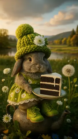 Did they forget to congratulate you? Don't be sad! Congratulate yourself with a delicious cake 🎂🎉 #bunny #happybirthday #cake 