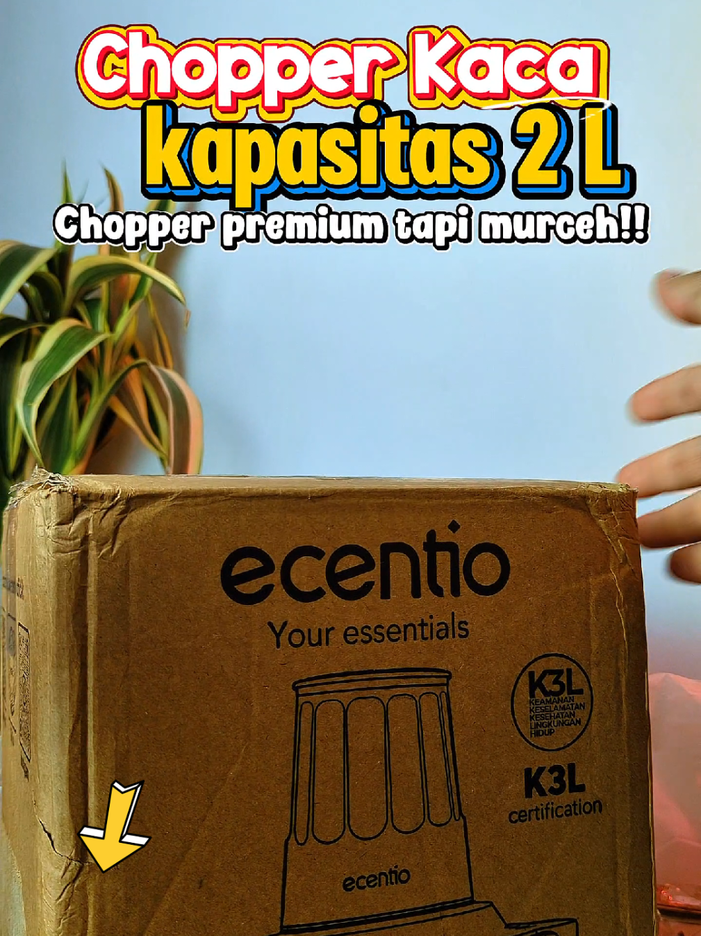 ecentio chopper blender kaca 2 liter 