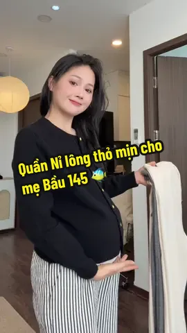 Chiếc quần nỉ lông thỏ mịn màng cho nàng Bầu mặc mùa đông #review #mebau 