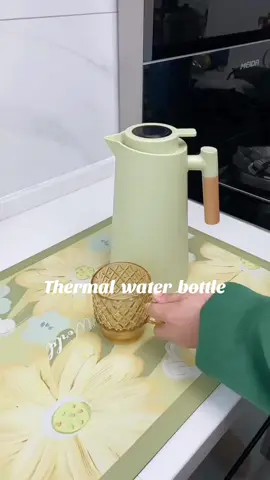 Home 1000ml Coffee Vacuum Hot/Cold Water Wooden Handle White Thermos Nordic Style Thermal Insulation Kettle Double Wall#kitchenappliances #thermopot #waterkettle #kettle 