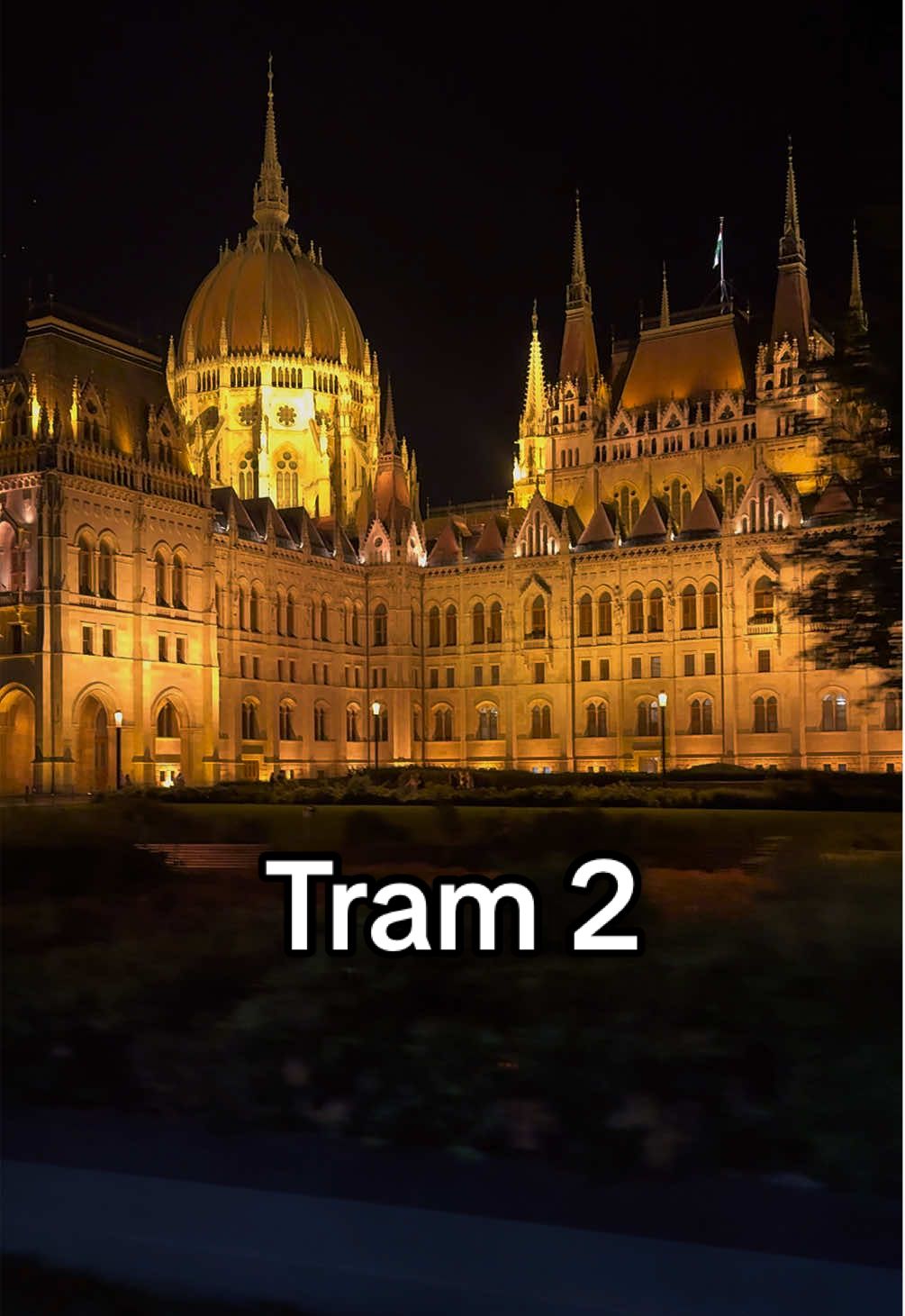 This is the tram 2, one of the best (and cheapest!) ways to see Budapest lights.  ➡️ Take the tram 2, 2B or 23 from Jászai Mari tér! 💰HUF 500 ( €1,25) for a single ticket - or you can use your transport pass You can do this both day and night. The view is worth it anytime!  #budapest #budapestnight #traveltips 