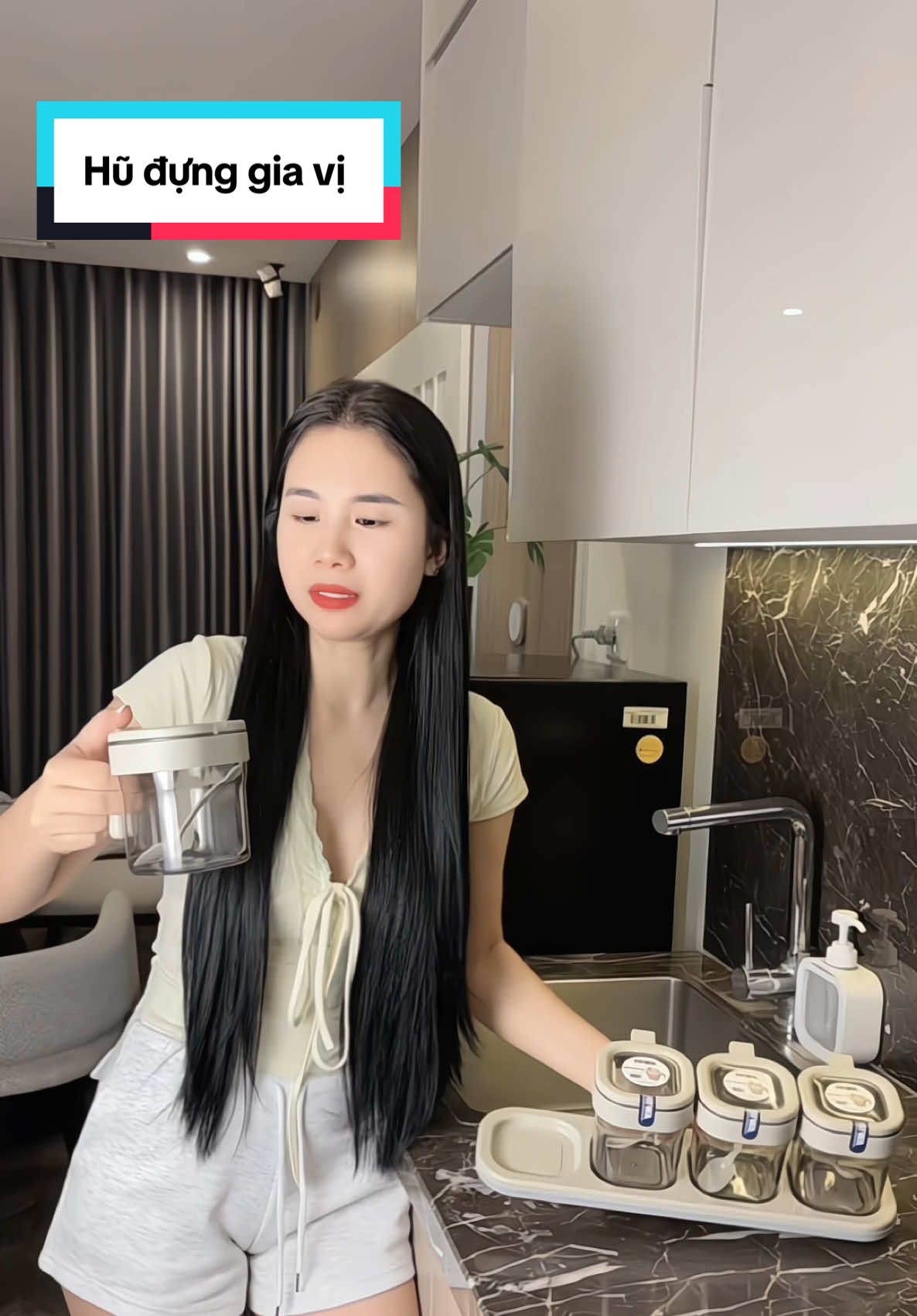 Hũ đựng gia vị kèm thìa #hudunggiavi #hugiavi 