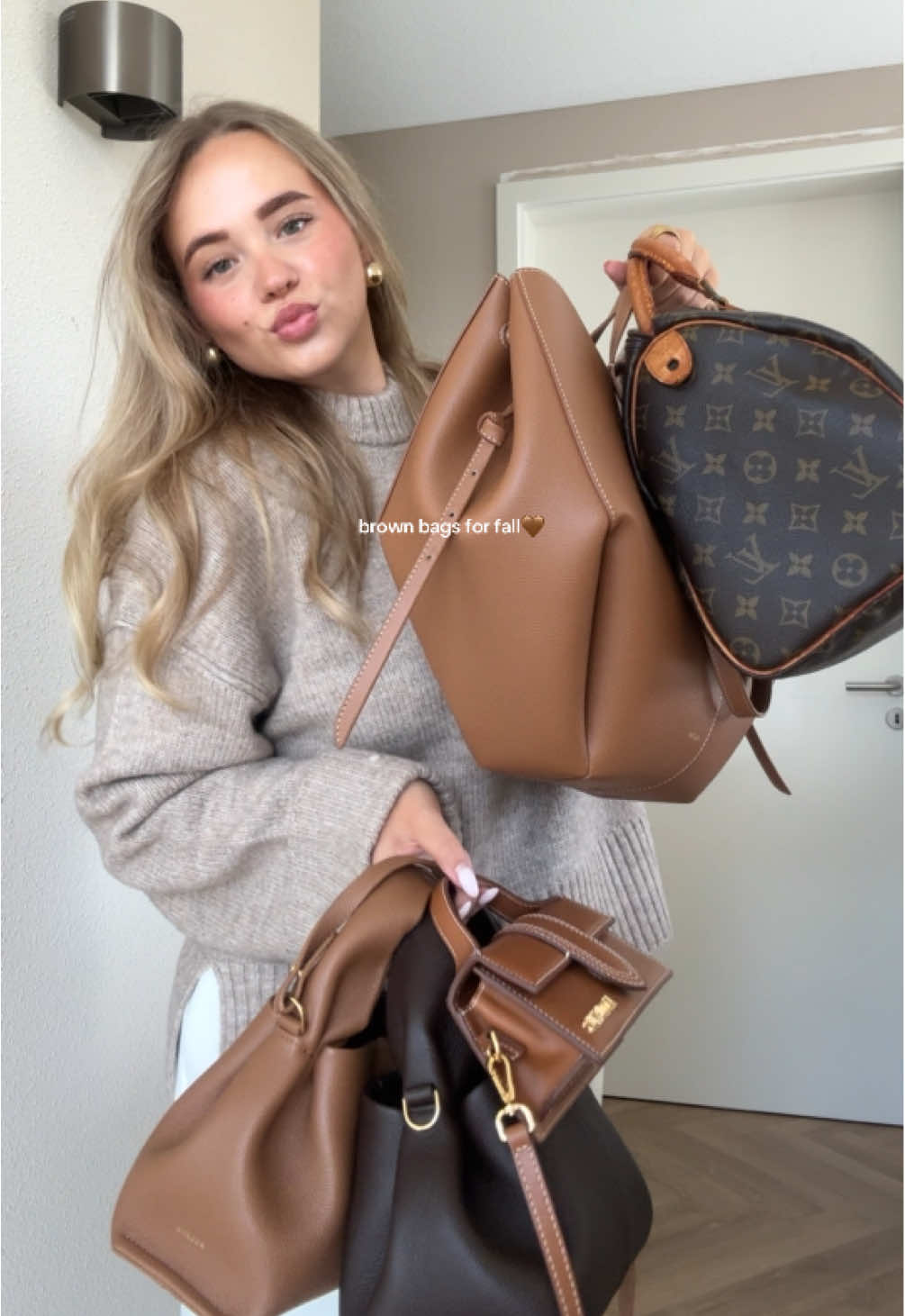 My bags for fall 🍂🐻 #fallbags #brownbags #autumn #desingerbags 