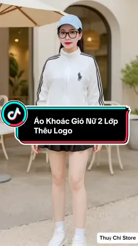 Áo Khoác Gió Nữ 2 Lớp Thêu Logo. #aokhoacnu #thoitrangnu #xuhuong #viral #thinhhanh 