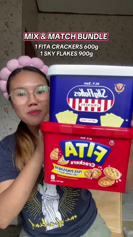 Mix & Match Bundle ❗️ 1 Fita crackers 600g & 1 Skyflakes 900g 🤤 #mixandmatch #biscuit #biscuitbundle #skyflakes #fitacrackers 