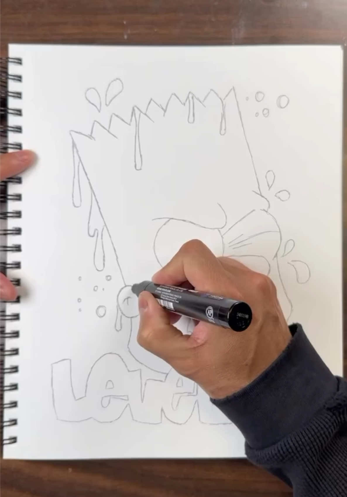 Let’s draw Bart Simpson  #f #p #asmr #triggers #asmrsounds     