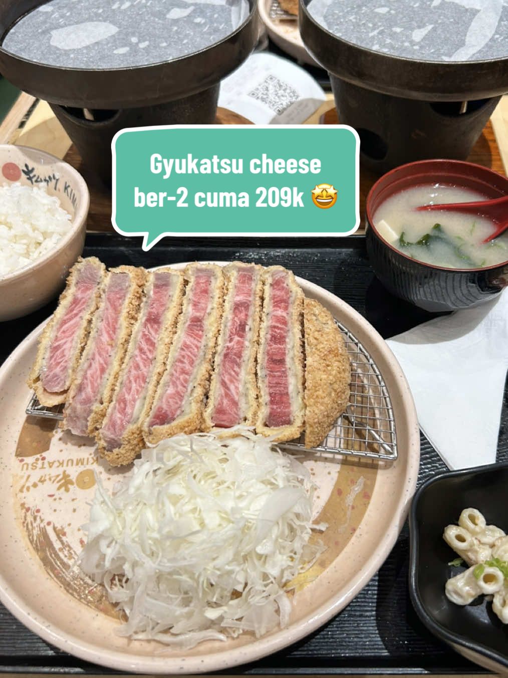 Akhirnya menu kesukaan sudah bisa dibeli lewat tiktok, makan Gyukatsu Cheese berdua makin hemat deh 😋🥰 #Gyukatsu #cheese  #kimukatsu  #promotiktok 