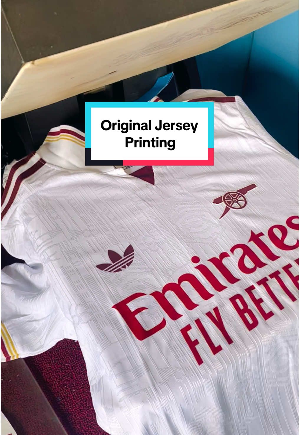 Arsenal Jersey Branding Process, we aim for quality. #arsenal #jersey #printing #foryoupage #fyp 