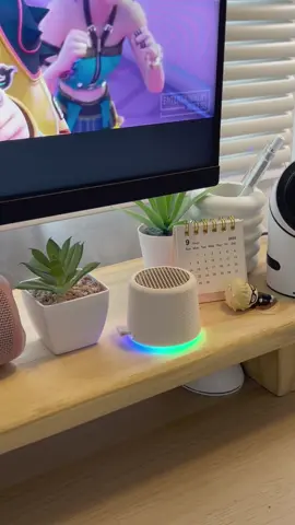 Big vibes in a mini size with @Orashareph 🎶✨  The Orashare BS19M brings 360° surround sound, RGB lights and a strong magnetic grip so you can stick it anywhere and keep the music going 🔊 Would you get this mini speaker? Use the link in my bio to check it out 💖 #orashare #desksetup #portablespeaker #setuptour #minispeaker 