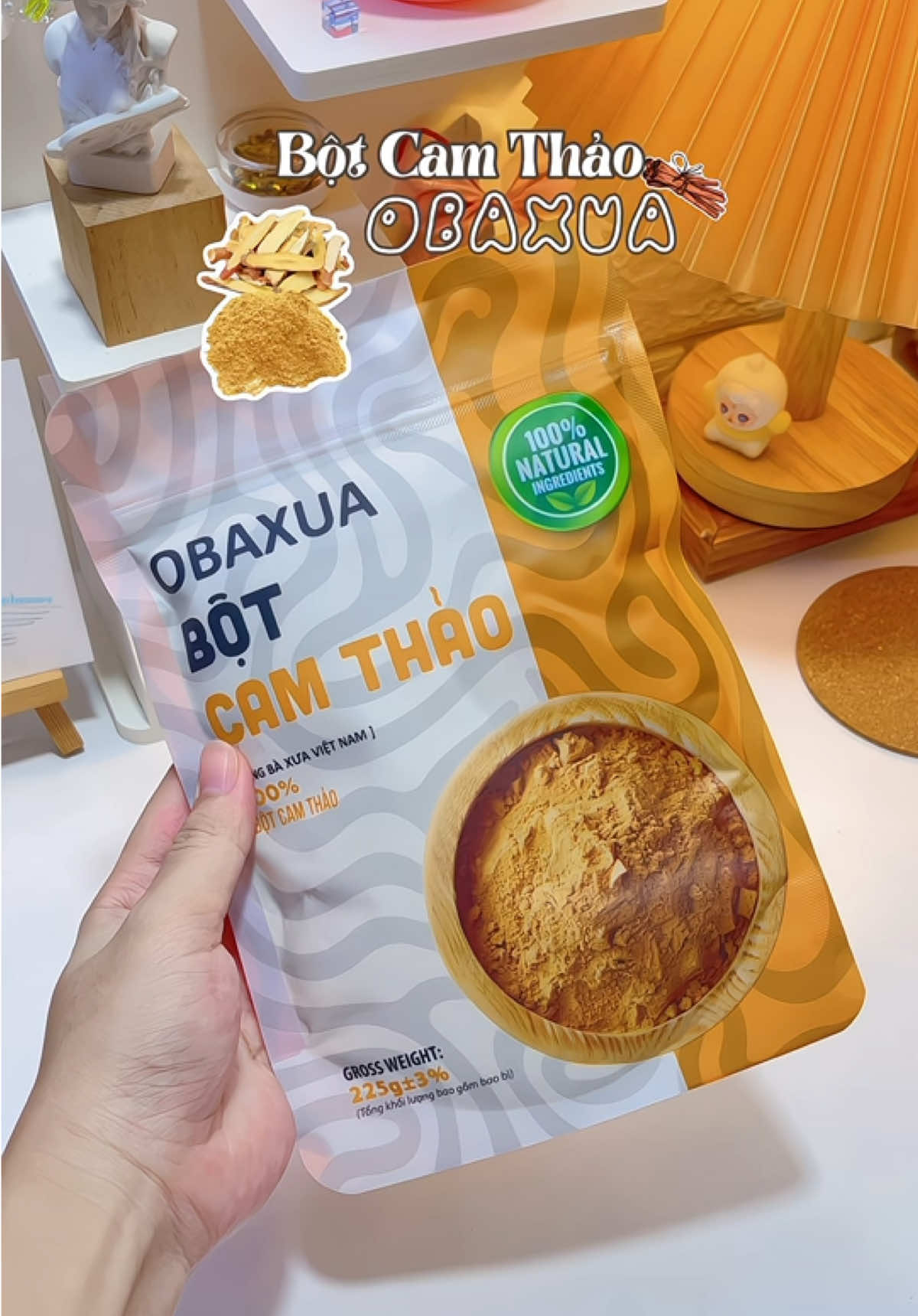 Bột cam thảo thiên nhiên hỗ trợ sáng da, mờ thâm hiệu quả nè mn thử nha 🛁 #xuhuongtiktok #botcamthao #obaxua #skincare #fyp 