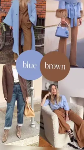 Outfits en azul y marrón, blue and brown #ideasvestir #quemepongo #outfit #outfitazulcielo #outfitmarron 