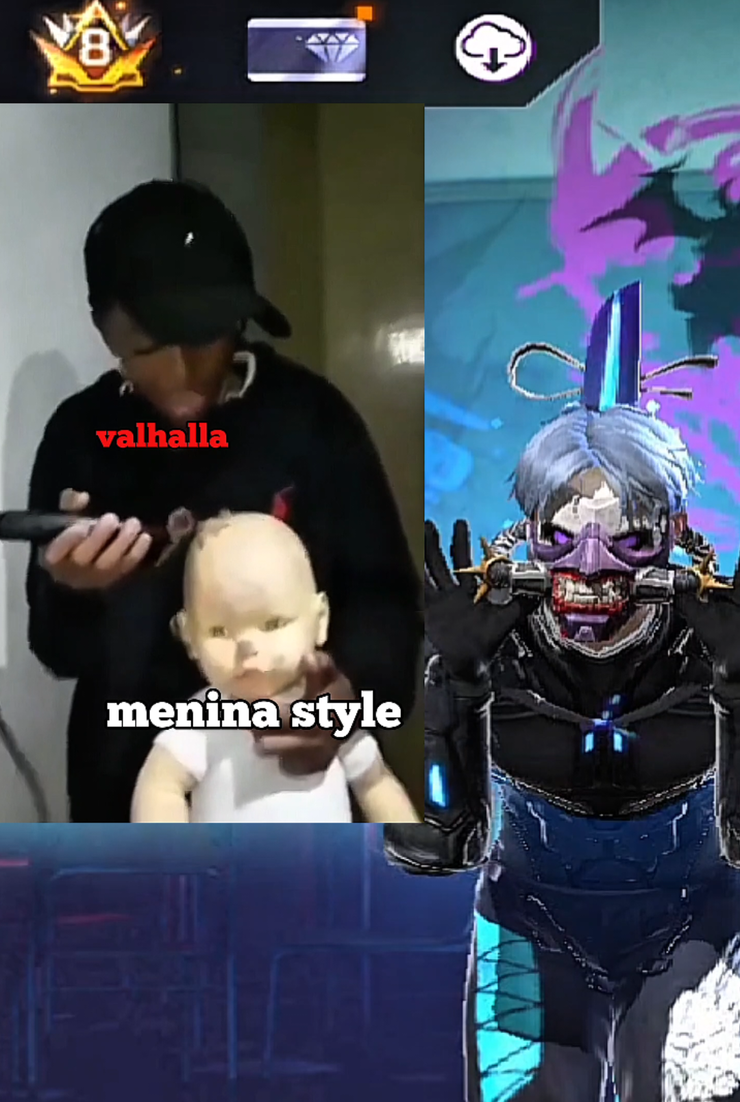 12:06 | @menina style 🤣🤣 chora nao #foryour #freefire #valhalla #explore #viral 