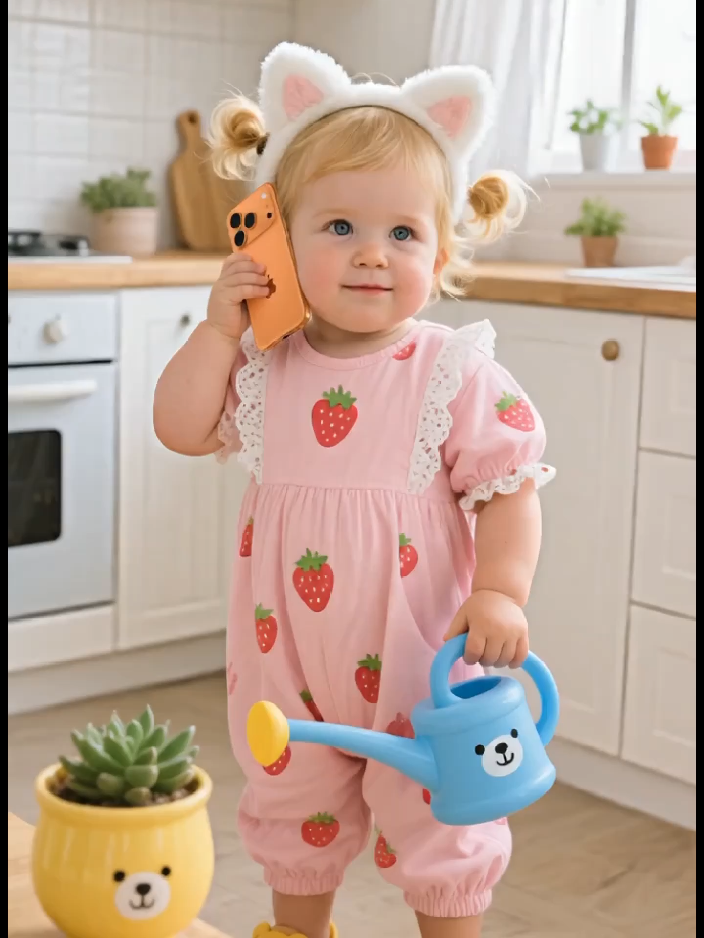 The cute little girl is calling her mom with an iPhone 17 Pro.(Powered by DreamFace Avatar 3.0)  #dreamface #cutegirl #talkinggirl #babygirl #cutebaby #talkingbaby #funnybaby