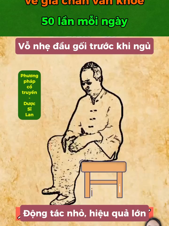 Vỗ nhẹ đầu gối giúp bạn về già chân vẫn khỏe #duocsilan #suckhoe #songkhoe247