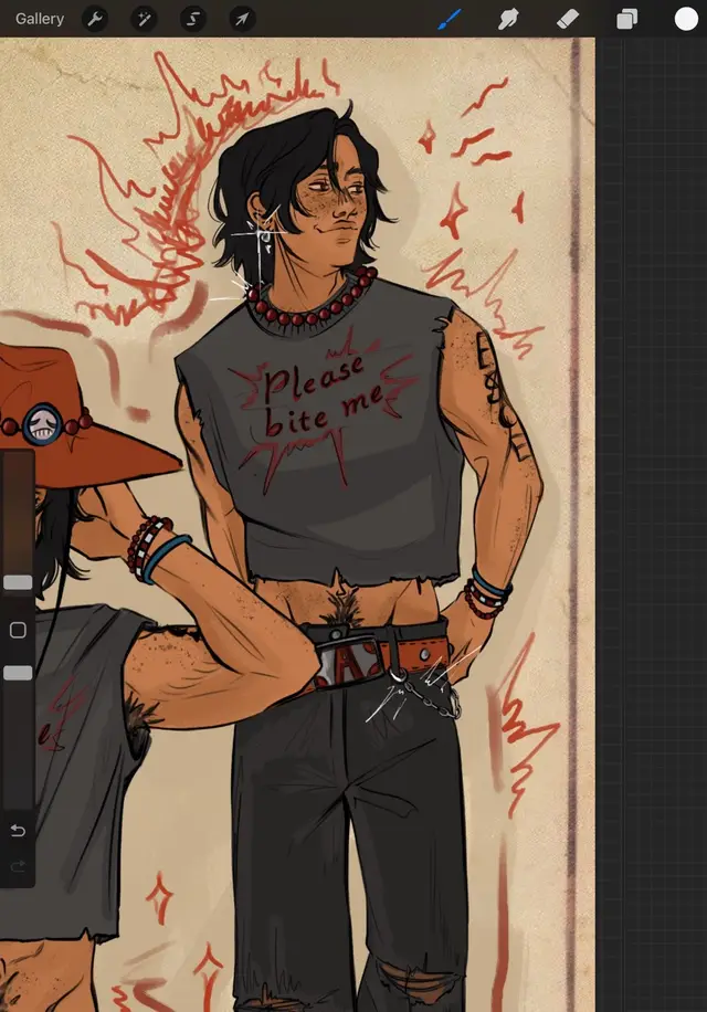 IM STILL NOT SATISFIED but I’m posting it anyway bc I love him ✋😔 #onepiece #digitalartist #portgasdace #portgasdaceonepiece #onepieceanime 