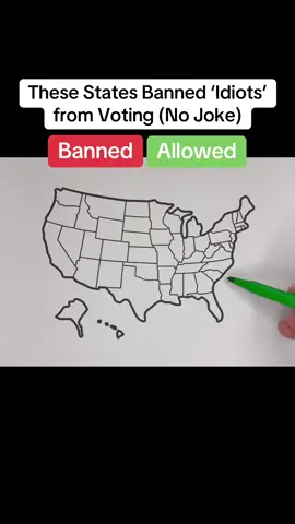 These States Banned ‘Idiots’ from Voting (No Joke) #usa #weirdlaws #voting #map #fyp 